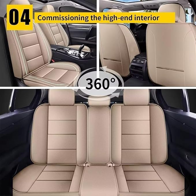 YORKNEIC Leather Car Seat Covers Fit - Image 5