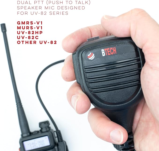 BTECH QHM22D Dual Push-to-Talk Speaker Mic, Platinum Series IP54 Rainproof - Image 2