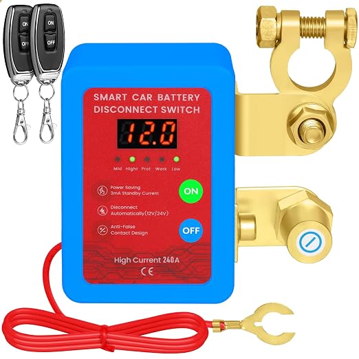 Kill Switch for Car-Remote Battery Disconnect Switch 12V, Upgrade Smart Voltage by GJOYNY