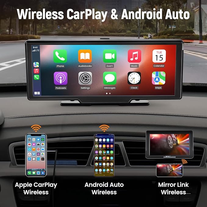 maXpeedingrods Car Stereo with Apple CarPlay & Android Auto, 10.26" Portable - Image 2