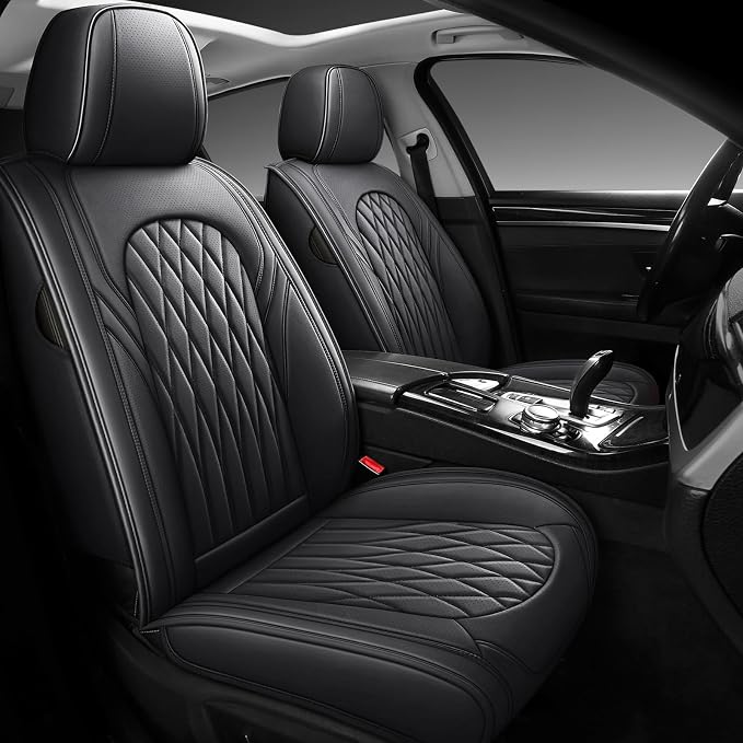 WELLDO Car Seat Covers Full Set, Leather Seat Covers - Image 2