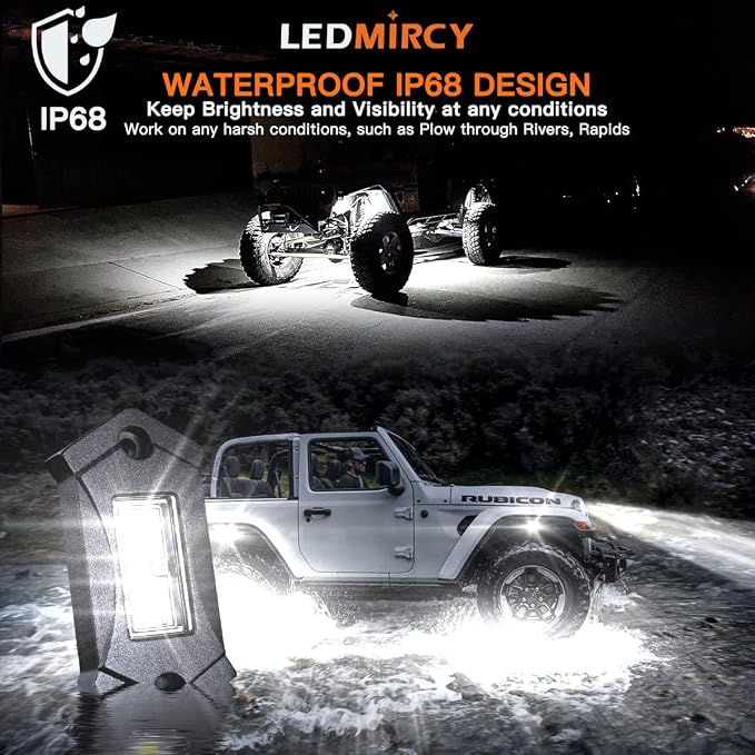 R3 White LED Rock Lights Kit 12PCS - Image 2