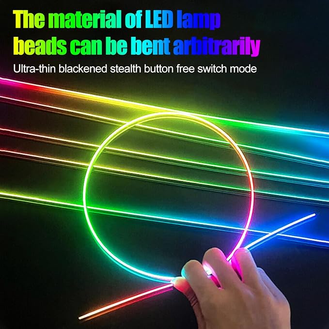 Car Interior Ambient Lights, 18 in 1 128 Colorful LED Acrylic Fiber Optic Strip - Image 4