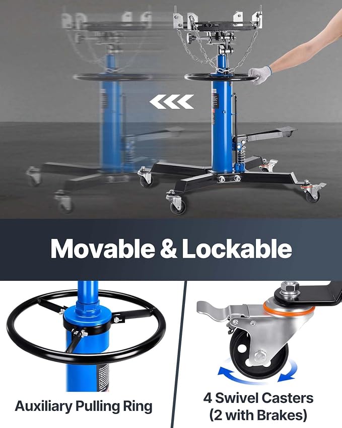 VEVOR Transmission Jack, 1100 lbs Hydraulic Telescoping Transmission Jack - Image 5