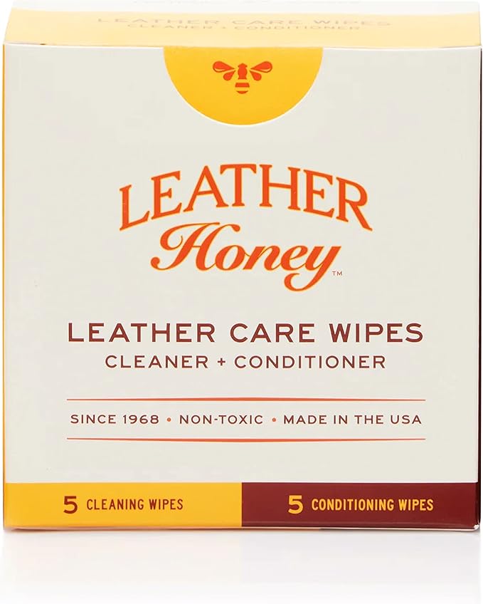 Leather Honey Leather Care Wipe Kit: Clean & Restore On-The-Go. Use by LeatherHoney