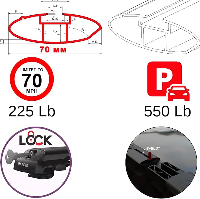 Roof Racks Cross Bars for Subaru Outback Wilderness 2024 2025 Cargo Carrier - Image 8