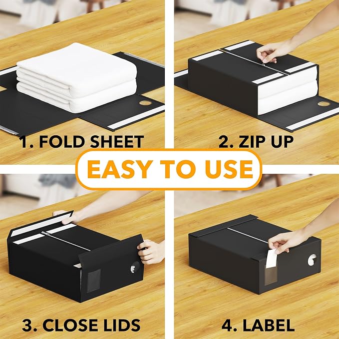 SpaceAid 9 Pack Bed Sheet Organizers and Storage, Foldable Sheet Organizer - Image 3
