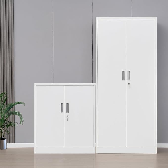 Metal Storage Cabinet with Locking Doors and Adjustable Shelves, 36.2" H Steel - Image 7