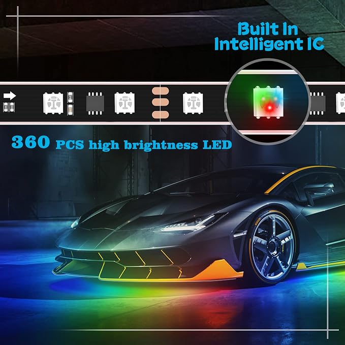 Car Underglow Lights Chasing Color, Upgraded Bluetooth Led Strip Light - Image 3