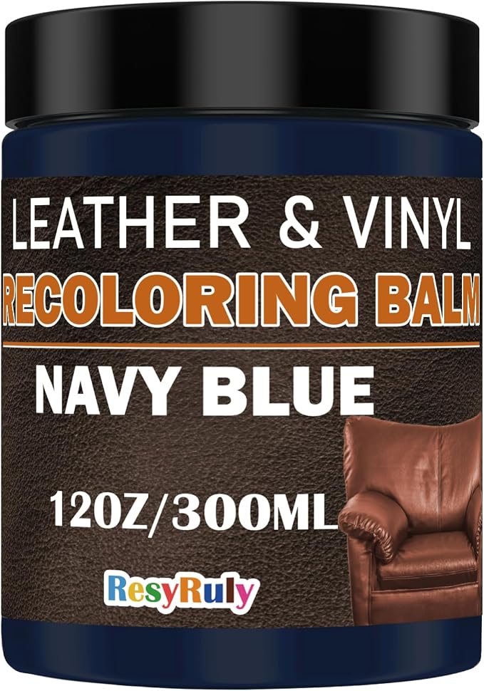 Navy Blue Recoloring Balm Restorer Refinish Liquid Fabric Dye Cream Leather by ResyRuly