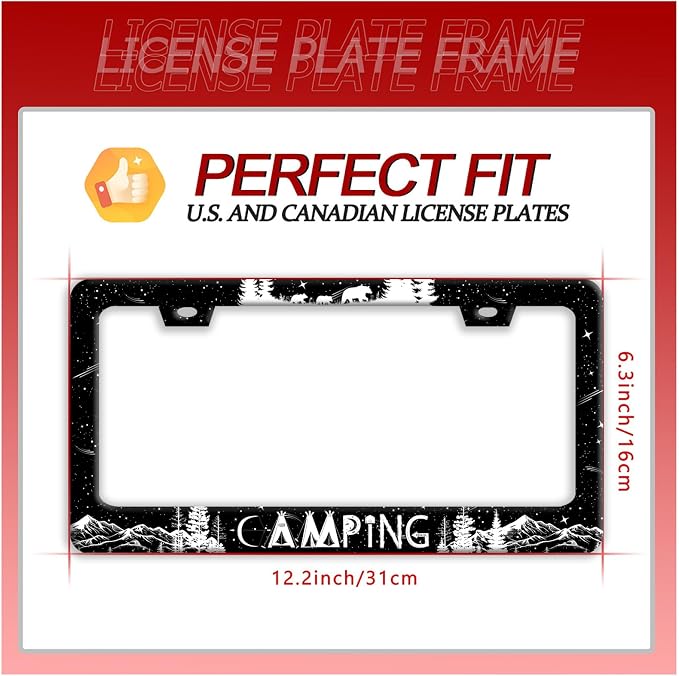 Camping License Plate Frame Forest Mountains License Plate Holder Funny - Image 7