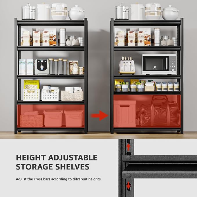 5 Tier Metal Shelving Unit, Heavy Duty Garage Shelves - Image 5