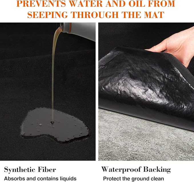 Extra Large 6.6 x 16.4ft Garage Floor Mat- Absorbent/Waterproof Oil Maintenance - Image 3