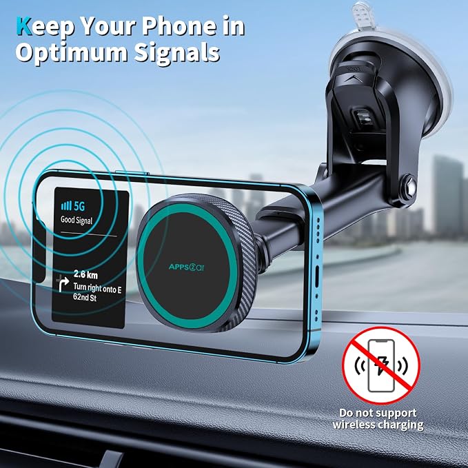 APPS2Car for MagSafe Car Mount, Magnetic Phone Holder for Dashboard Windshield - Image 4