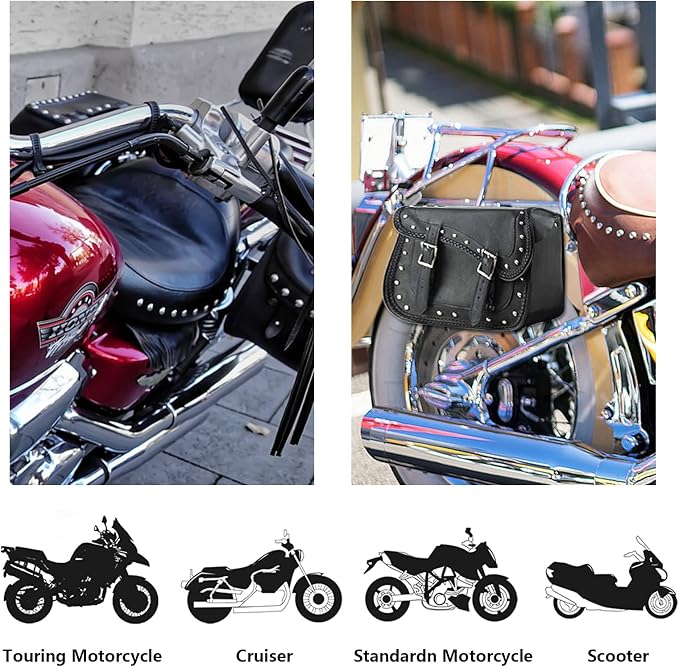 Synthetic Leather Motorcycle Luggage Bag - Image 5