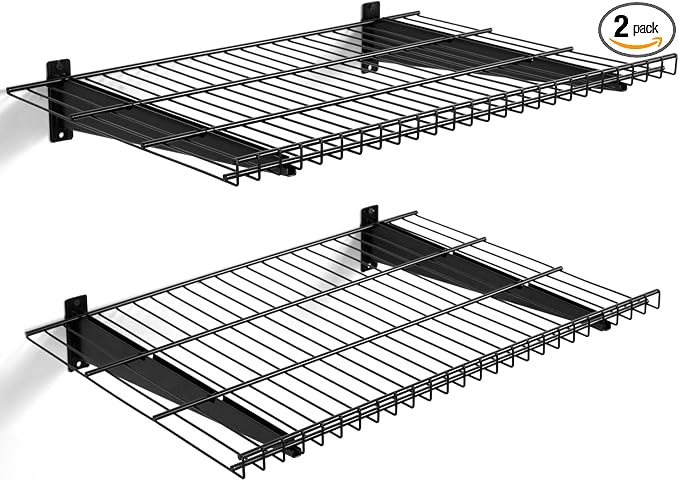 2 Pack Garage Wall Mounted Shelf, 23.6" x 11.4" Heavy Duty Wall Storage Shelves by Aking+Ace
