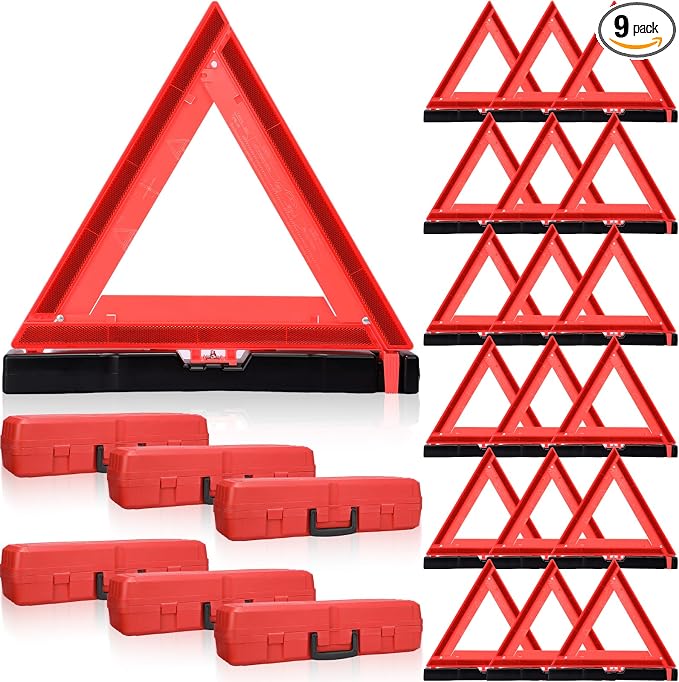 Kanayu Warning Triangle DOT Approved Foldable Emergency Safety Triangles by Kanayu
