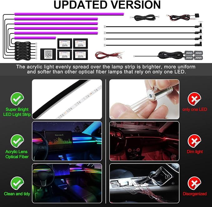 Acrylic Interior Car LED Strip Light - Image 5