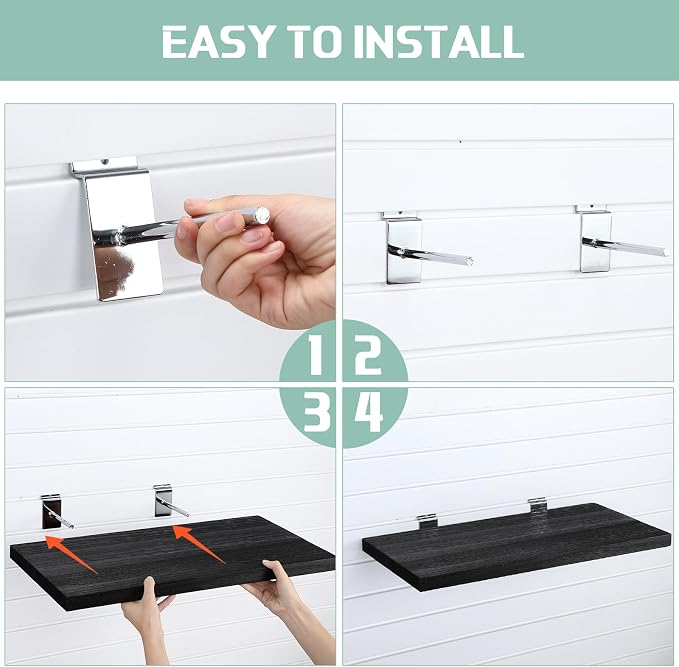 4 Pack Wooden Slatwall Shelf - Image 5