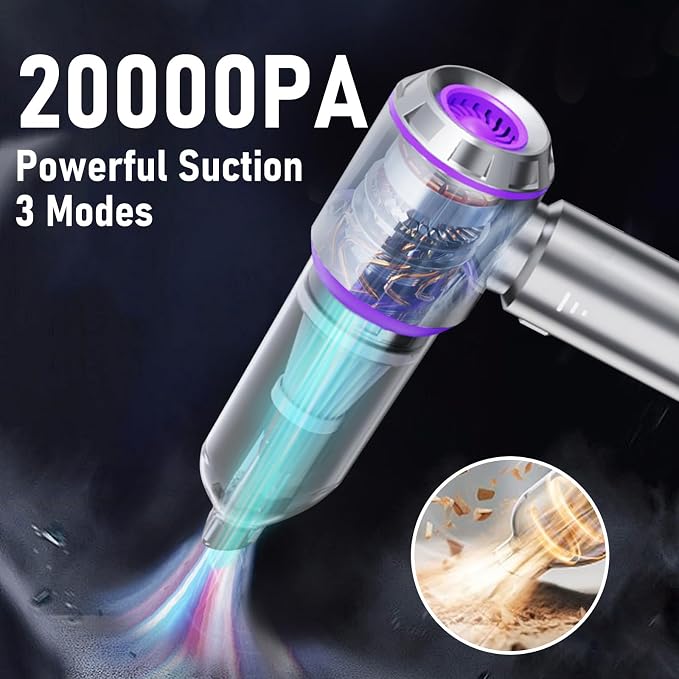Car Vacuum Portable Cordless 20000PA High Power Mini Vacuum Cleaner 4-in-1 - Image 2