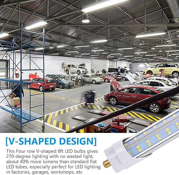 20 Pack, 8 Foot LED Bulbs, 150W 19000lm 6000K, Super Bright, T8 T10 T12 LED - Image 6