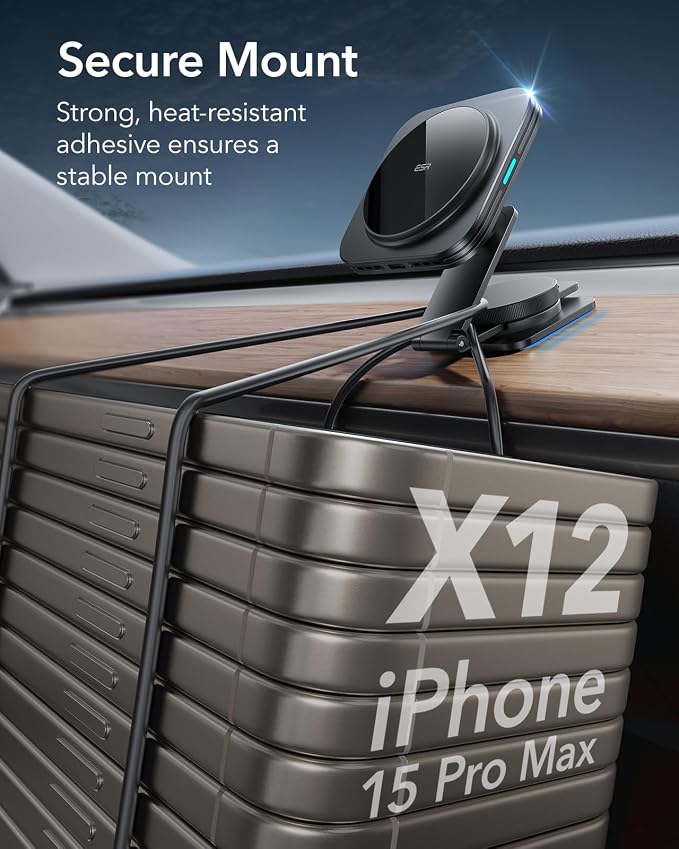 ESR for MagSafe Car Mount Charger, Foldable Dashboard Magnetic Wireless Car - Image 9