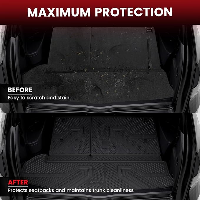 LASFIT Floor Mats&Trunk Mat for Toyota Highlander 2014-2019, All Weather TPE - Image 4