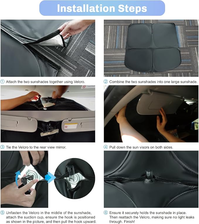 SXCY for 2024 2025 Tesla Cybertruck Windshield Sunshade for Tesla Cybertruck - Image 5