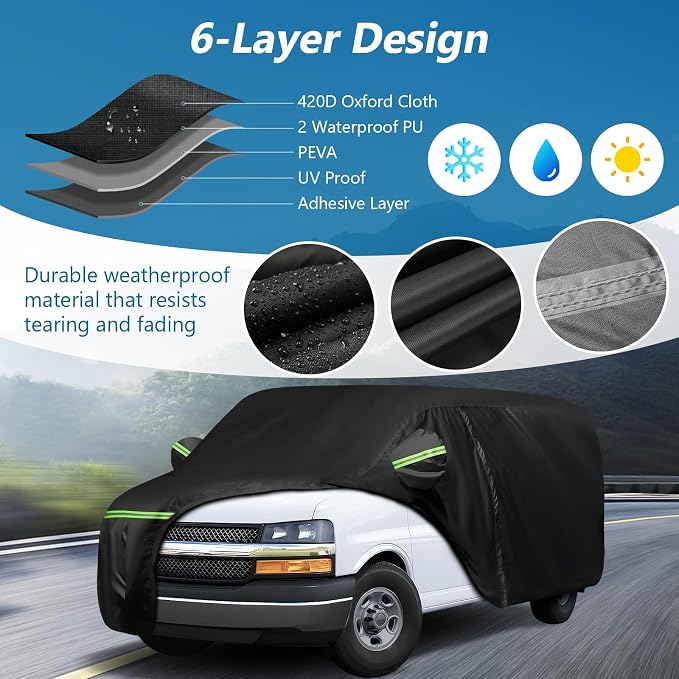 Car Cover for Express Van/GMC Savana Cargo Van 1500/2500/3500 1996-2025 - Image 2