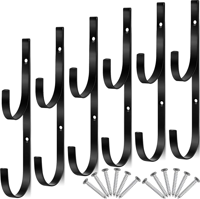 6 Pieces Pool Pole Hook Hanger Swimming Metal Brackets Pool Hook by HOTOP