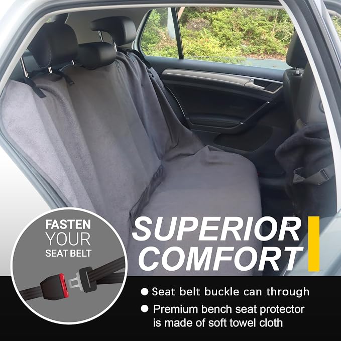 Back Seat Cover for Car Trucks Van SUV, Waterproof Rear Bench Towel Seat Covers - Image 4