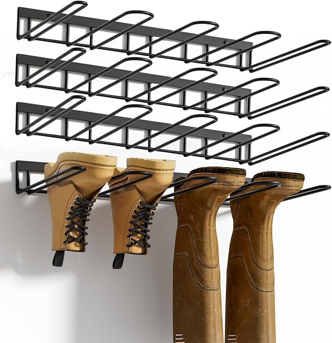 Boot Rack, Wader Hangers for wall, 8 Pair Boots Organizer Racks for Tall Boots by ZACURTER