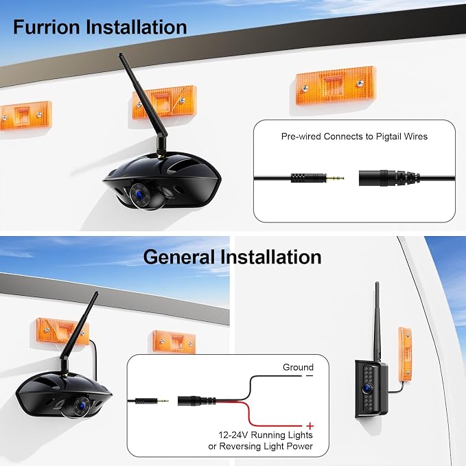 Fookoo HD 10" Wireless 4 RV Backup Camera System - Image 7