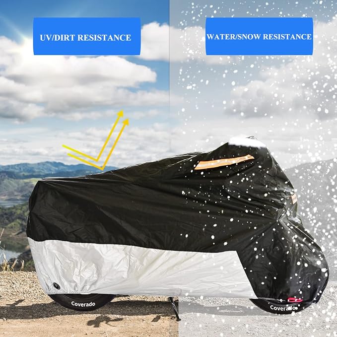 Motorcycle Cover, Coverado Motorcycle Covers Waterproof Outdoor Storage - Image 3