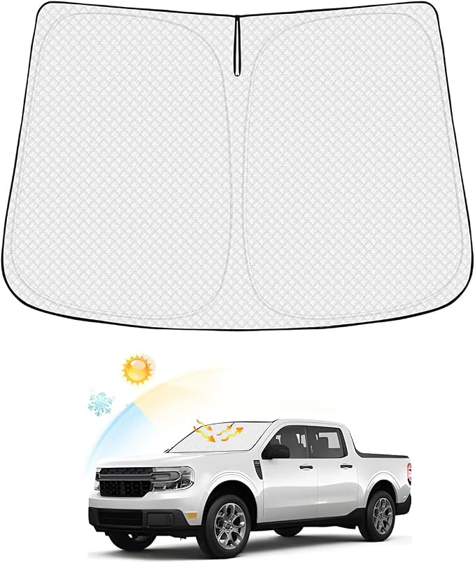 Windshield Sun Shade for Ford Maverick 2022-2025 2026 Accessories Thicken by Canvcle