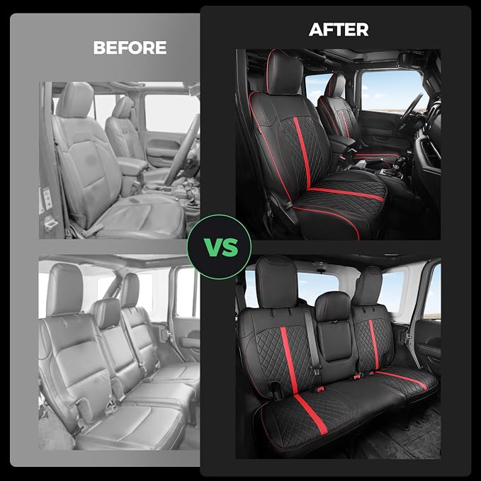 for Jeep Wrangler Seat Covers 4Door JL 2018 2019 2020 2021 2022 2023 2024 2025 - Image 6