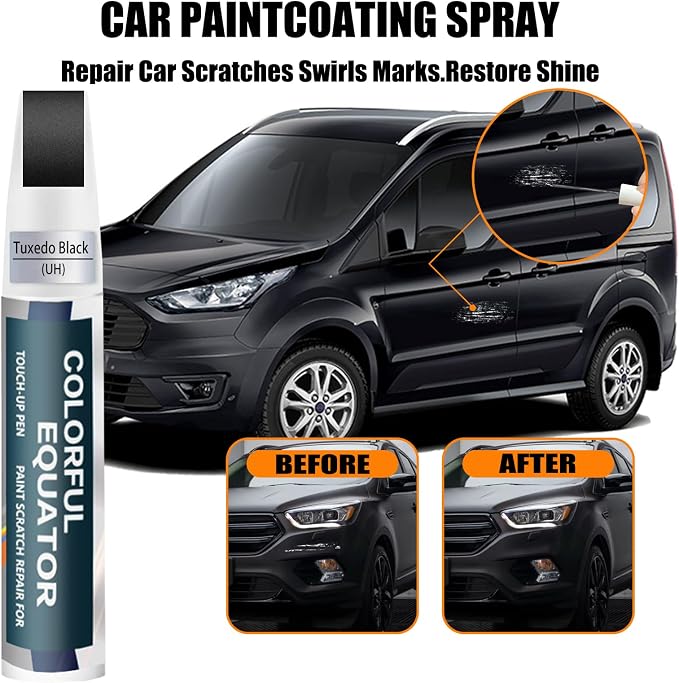 UH Tuxedo Black Touch Up Paint for Ford, Car Paint Pen Scratch Repair - Image 2