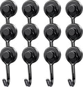 MIKEDE 12 Pack Magnetic Hooks, 40Lbs Heavy Duty Neodymium Magnet Hooks Black by MIKEDE