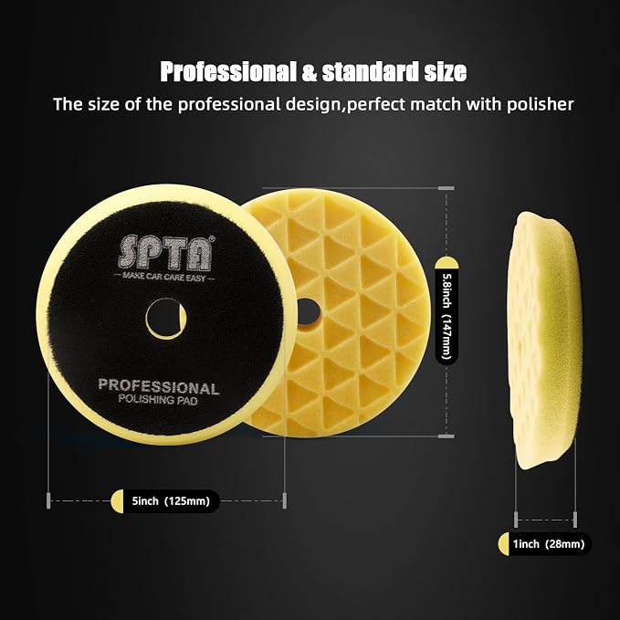 SPTA 5 Inch 125mm Body Repair Polishing Pad Set - Image 3