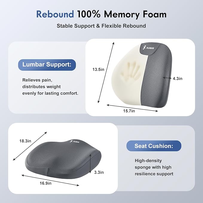 FLORICH Seat Cushion and Lumbar Support Pillow - Image 3