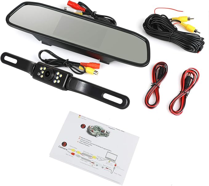Backup Camera and Monitor Kit, 4.3" Car Vehicle Rearview Mirror Monitor - Image 7