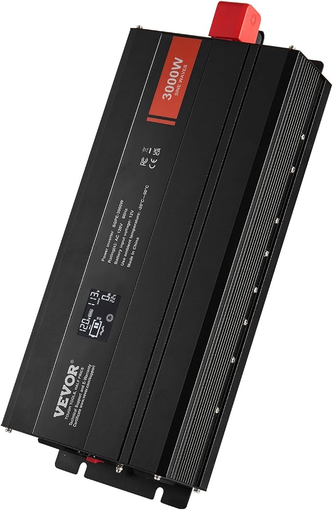 VEVOR Pure Sine Wave Inverter, 3000 Watt, DC 12V to AC 120V Power Inverter - Image 12