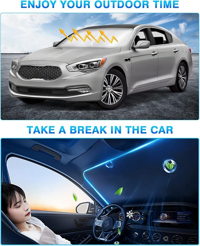 KUST Windshield Sun Shade for Kia K9/K900 2013–2018 Custom Fit Window Shade Sun - Image 7