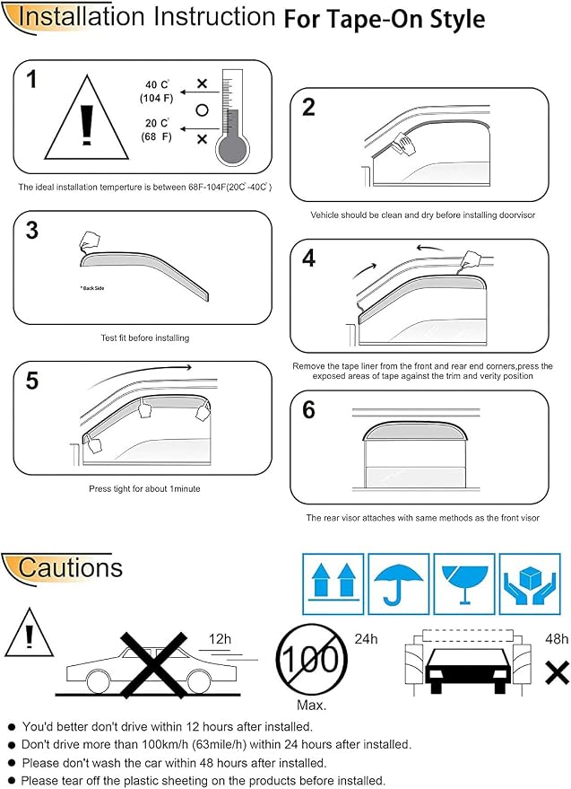 94725 Side Window Visors Wind Vent Deflector - Image 7