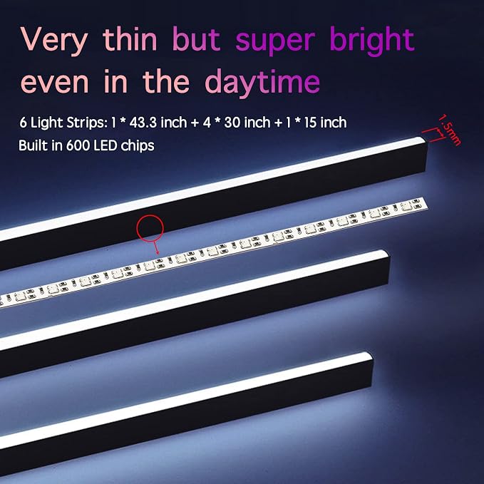 Interior Car LED Lights, RGB Dream Color Acrylic LED Lights - Image 3