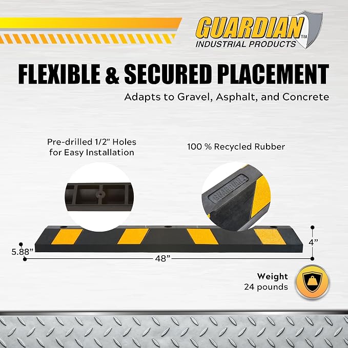 Guardian 4' Rubber Parking Curb - Image 3