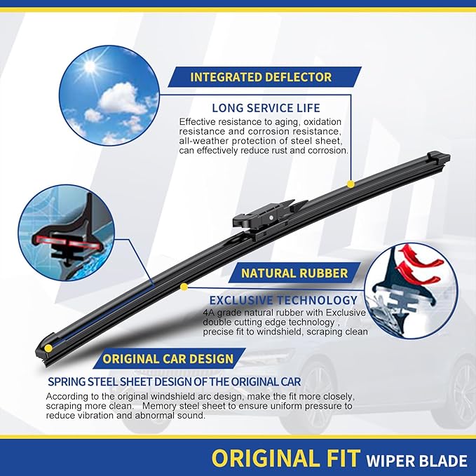 3 wipers Replacement For Chevrolet Aveo Sonic Holden Barina 2012-2017 Original - Image 4