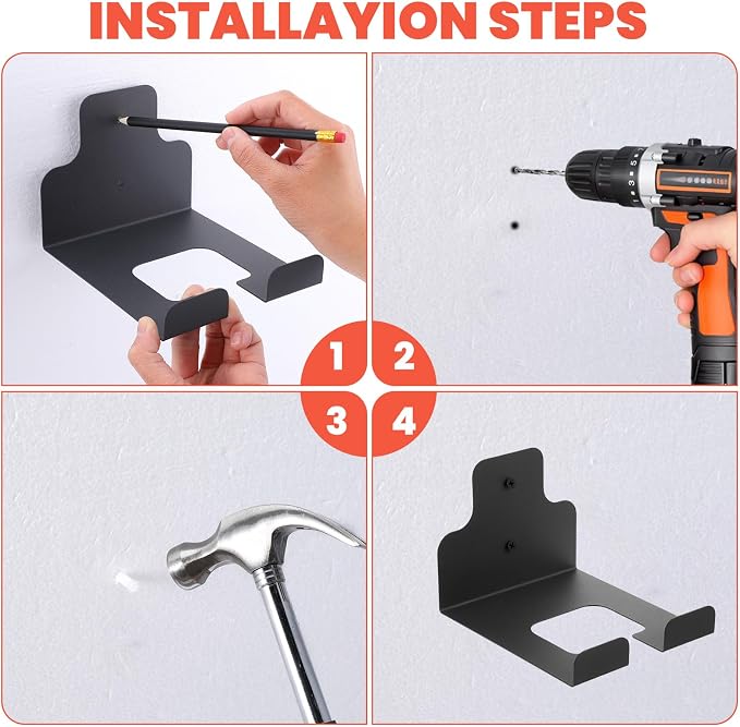 2 Pack Garage Organizer Trimmer Rack, Garden Power Tool Hanger Whackers Holder - Image 5