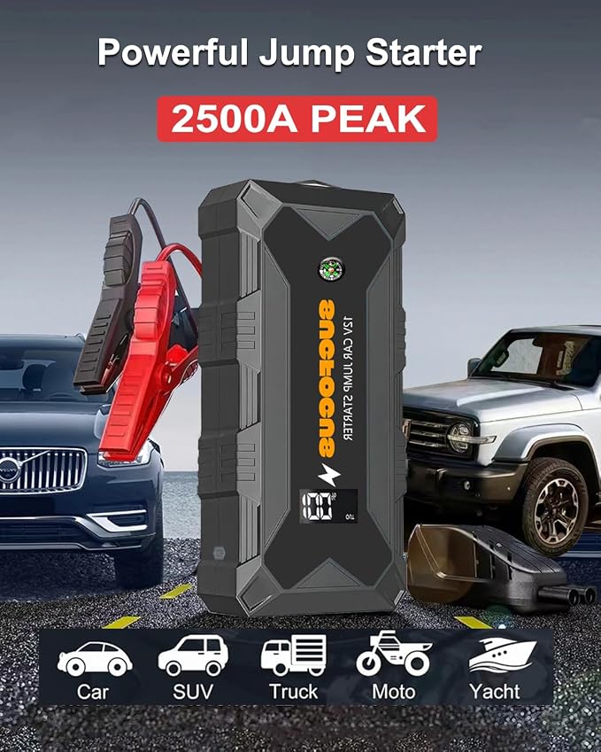 Jump Starter, 2500A Battery Jumper Starter Portable, Car Battery Jump Starter - Image 3