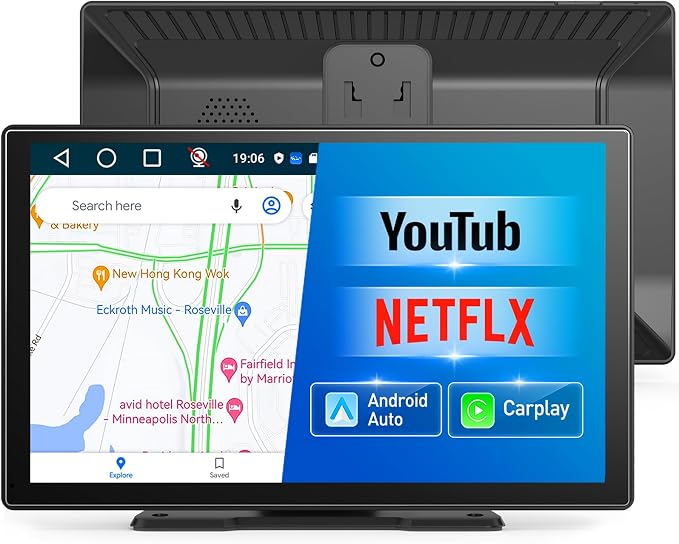 9 inch Wireless Apple Carplay and Android Auto, 4 Core IPS Touch Screen Mirror - Image 4